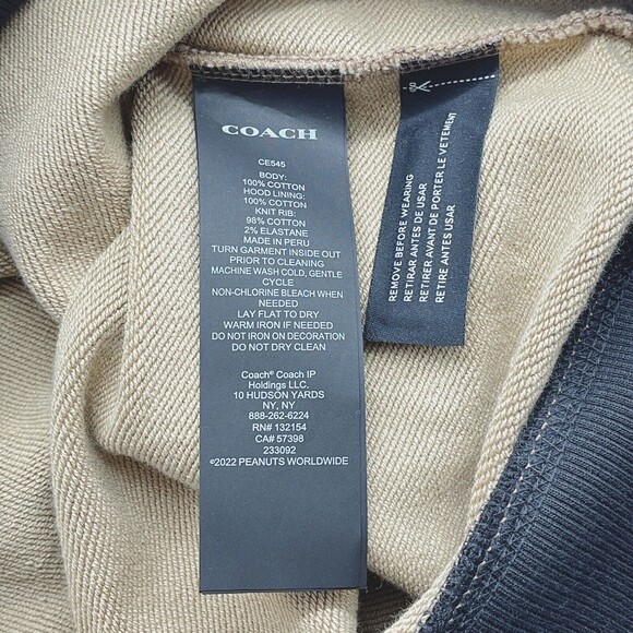 Coach X Peanuts S CE545 Signature Snoopy Hoodie NWT Org $378 - Picture 8 of 10
